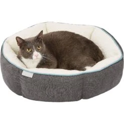 Frisco Sherpa Hexagon Bolster Cat & Dog Bed -The Pet Haven Shop 144813 PT5. AC SS1800 V1578443391