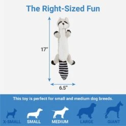Frisco Raccoon Skinny Plush Squeaky Dog Toy 7 Frisco Raccoon Skinny Plush Squeaky Dog Toy -The Pet Haven Shop 147045 PT2. AC SS1800 V1539205484