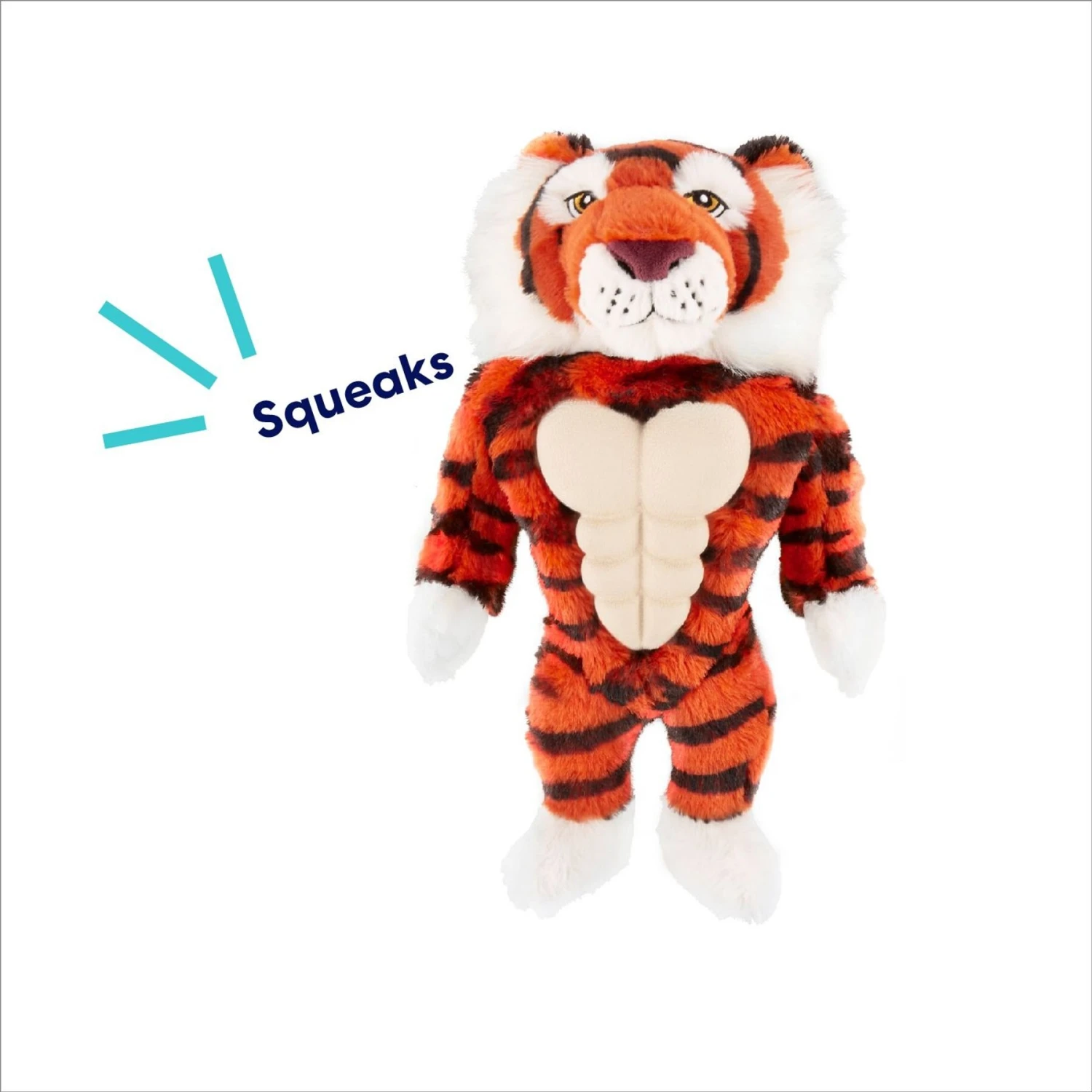 Frisco Tiger Muscle Plush Squeaky Dog Toy 5 Frisco Tiger Muscle Plush Squeaky Dog Toy - Image 3