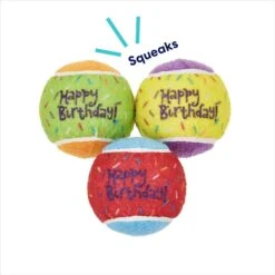 Frisco Birthday Fetch Squeaky Tennis Ball Dog Toy -The Pet Haven Shop 162914 PT2. AC SS1800 V1692020013