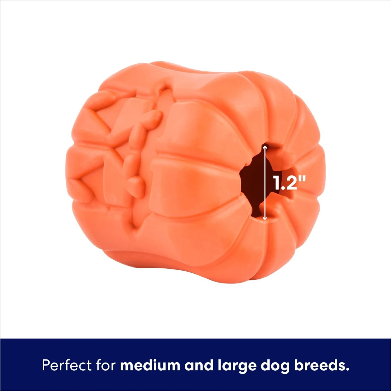 Frisco Halloween Pumpkin Rubber Treat Dispenser Dog Toy, Medium/Large 5 Frisco Halloween Pumpkin Rubber Treat Dispenser Dog Toy, Medium/Large - Image 3