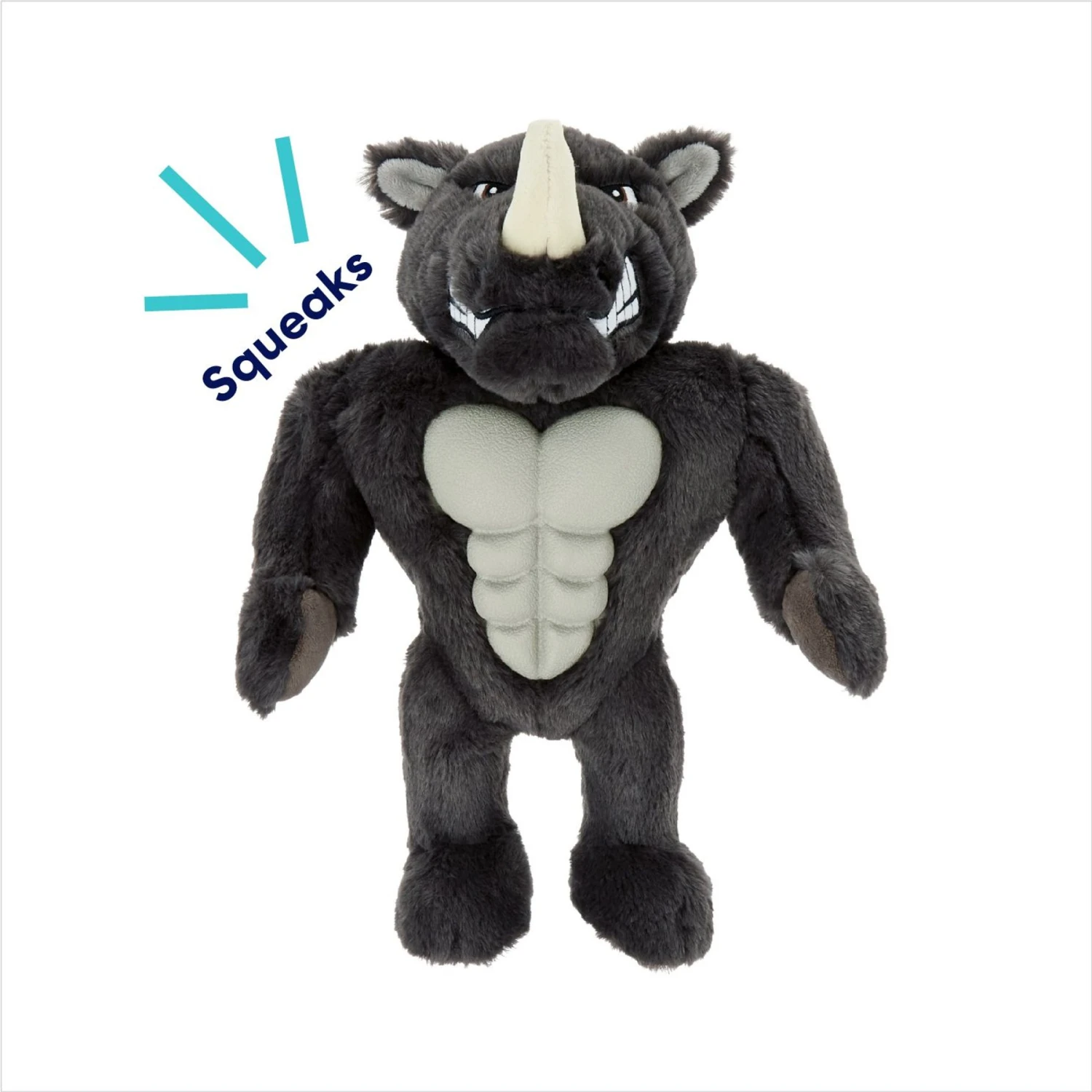 Frisco Rhino Muscle Plush Squeaky Dog Toy 5 Frisco Rhino Muscle Plush Squeaky Dog Toy - Image 3