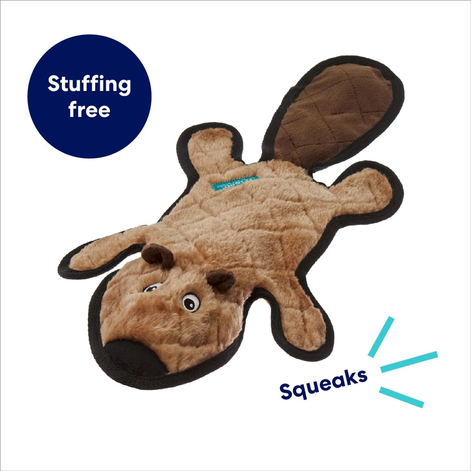 Frisco Beaver Stuffing-Free Flat Plush Squeaky Dog Toy 5 Frisco Beaver Stuffing-Free Flat Plush Squeaky Dog Toy - Image 3