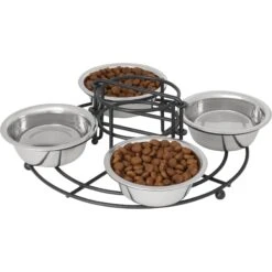 Frisco Multi Pet Feeding 4-Bowls Stainless Steel Dog & Cat Bowls, 0.5 Cup 12 Frisco Multi Pet Feeding 4-Bowls Stainless Steel Dog & Cat Bowls, 0.5 Cup -The Pet Haven Shop 213787 PT2. AC SS1800 V1598450208