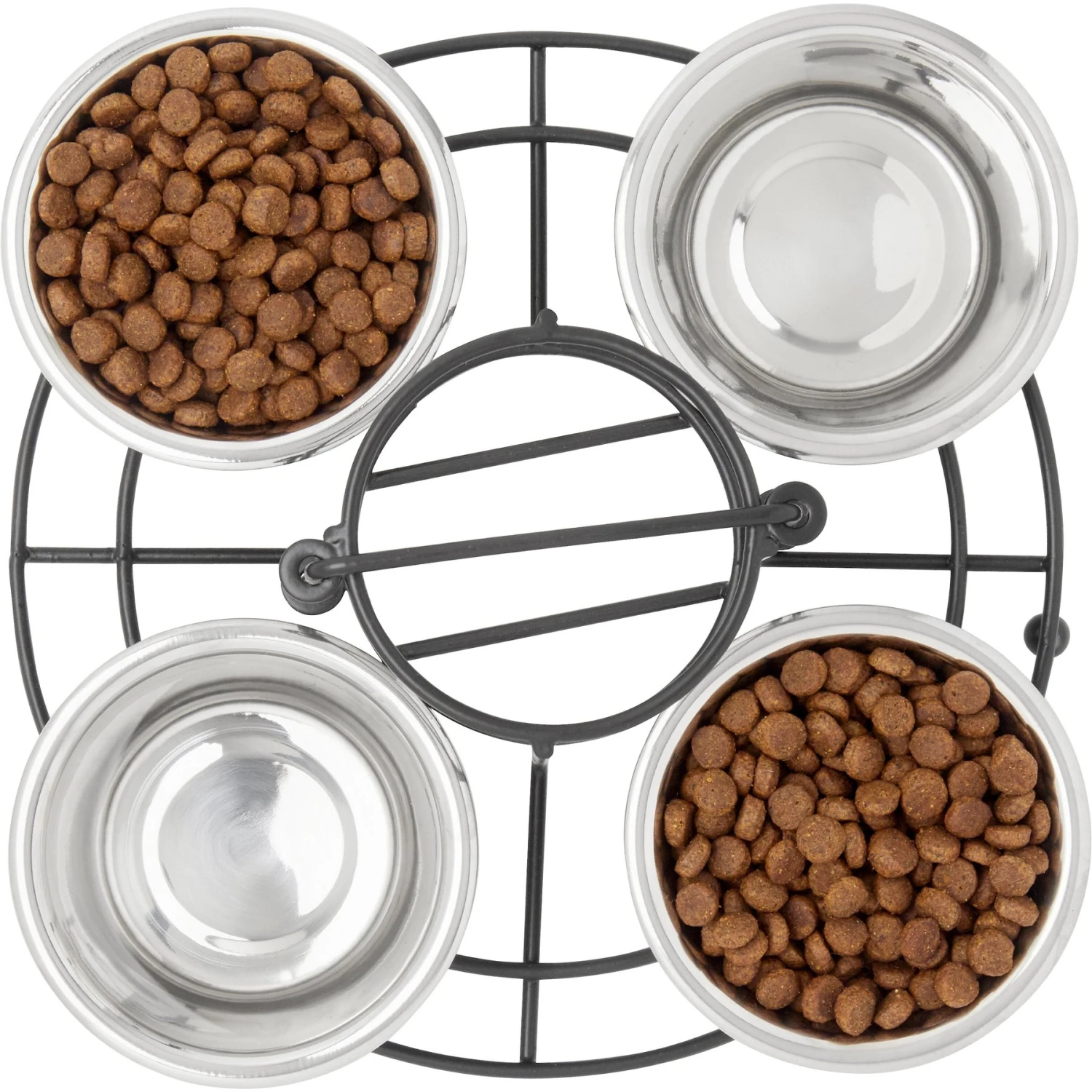 Frisco Multi Pet Feeding 4-Bowls Stainless Steel Dog & Cat Bowls, 0.5 Cup 7 Frisco Multi Pet Feeding 4-Bowls Stainless Steel Dog & Cat Bowls, 0.5 Cup - Image 5