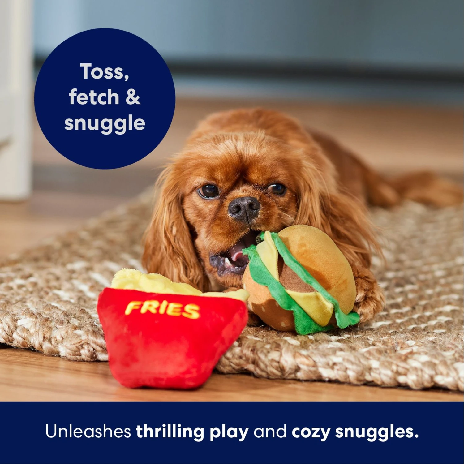 Frisco Burger & Fries Plush Squeaky Dog Toy 6 Frisco Burger & Fries Plush Squeaky Dog Toy - Image 4