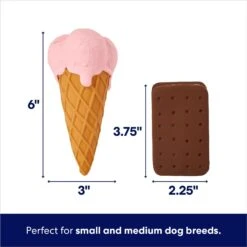 Frisco Ice Cream Sandwich & Ice Cream Cone Latex Squeaky Dog Toy -The Pet Haven Shop 213840 PT1. AC SS1800 V1695748409