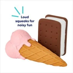 Frisco Ice Cream Sandwich & Ice Cream Cone Latex Squeaky Dog Toy -The Pet Haven Shop 213840 PT2. AC SS1800 V1695748351