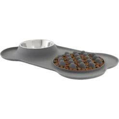 Frisco Silicone Slow Feeder Mat With Stainless Steel Bowl -The Pet Haven Shop 215983 PT2. AC SS1800 V1591020078