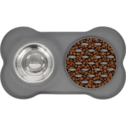 Frisco Silicone Slow Feeder Mat With Stainless Steel Bowl -The Pet Haven Shop 215983 PT4. AC SS1800 V1591020085