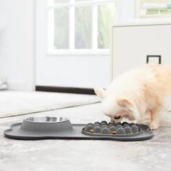 Frisco Silicone Slow Feeder Mat With Stainless Steel Bowl -The Pet Haven Shop 215983 PT6. AC SS1800 V1605666801