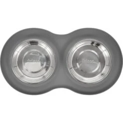 Frisco Double Stainless Steel Pet Bowl With Silicone Mat -The Pet Haven Shop 215986 PT3. AC SS1800 V1591020066