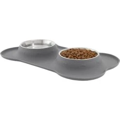 Frisco Silicone Stainless Steel Double Diner Dog & Cat Bowl 11 Frisco Silicone Stainless Steel Double Diner Dog & Cat Bowl -The Pet Haven Shop 215990 PT2. AC SS1800 V1591020093