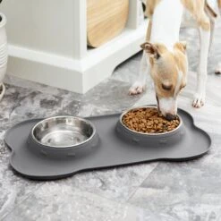 Frisco Silicone Stainless Steel Double Diner Dog & Cat Bowl 15 Frisco Silicone Stainless Steel Double Diner Dog & Cat Bowl -The Pet Haven Shop 215990 PT7. AC SS1800 V1605658625