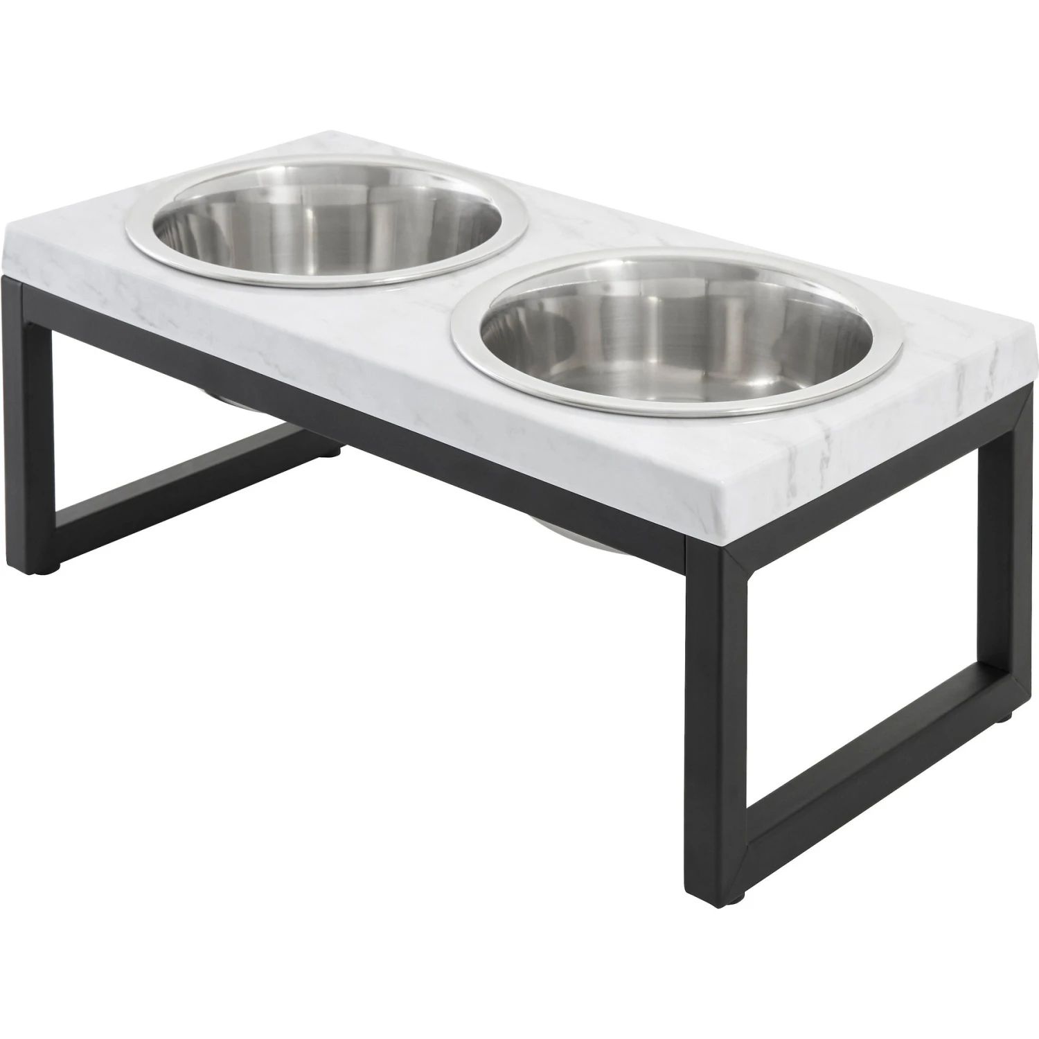 Frisco Marble Print Stainless Steel Double Elevated Dog Bowl 3 Frisco Marble Print Stainless Steel Double Elevated Dog Bowl