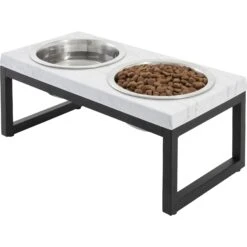 Frisco Marble Print Stainless Steel Double Elevated Dog Bowl 10 Frisco Marble Print Stainless Steel Double Elevated Dog Bowl -The Pet Haven Shop 216017 PT2. AC SS1800 V1591020395