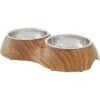 Frisco Double Stainless Steel Bowl, Wood Design 2 Frisco Double Stainless Steel Bowl, Wood Design -The Pet Haven Shop 216068 MAIN. AC SS1800 V1591021033