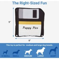 Frisco Retro Floppy Disc Ballistic Nylon Plush Squeaky Dog Toy -The Pet Haven Shop 230304 PT1. AC SS1800 V1599945063