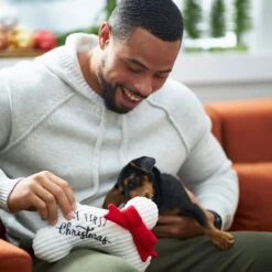 Frisco Holiday My First Christmas Bone Plush Squeaky Dog Toy -The Pet Haven Shop 233166 PT2. AC SS1800 V1601304755