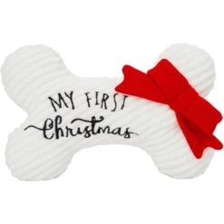 Frisco Holiday My First Christmas Bone Plush Squeaky Dog Toy -The Pet Haven Shop 233166 PT3. AC SS1800 V1600707130