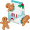 Frisco Holiday Milk & Gingerbread Cookies Hide & Seek Puzzle Plush Squeaky Dog Toy
