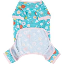 Frisco Teal Floral Dog & Cat Jersey PJs -The Pet Haven Shop 249132 PT4. AC SS1800 V1637657245