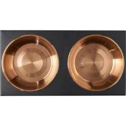 Frisco Copper Stainless Steel Elevated Foldable Double Dog & Cat Bowls -The Pet Haven Shop 253060 PT4. AC SS1800 V1616595727