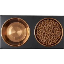 Frisco Copper Stainless Steel Elevated Foldable Double Dog & Cat Bowls -The Pet Haven Shop 253060 PT5. AC SS1800 V1616595415