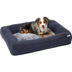 Frisco Faux Felt Orthopedic Rectangular Bolster Dog Bed W/Removable Cover -The Pet Haven Shop 255177 PT2. AC SS1800 V1616013143