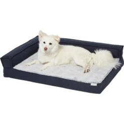 Frisco Faux Felt Orthopedic Corner Sofa Bolster Dog Bed W/Removable Cover -The Pet Haven Shop 255190 PT2. AC SS1800 V1616074455