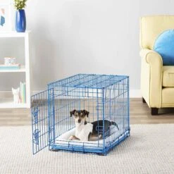 Frisco Fold & Carry Single Door Collapsible Wire Dog Crate & Frisco Quilted Plush Dog Crate Mat -The Pet Haven Shop 255501 PT2. AC SS1800 V1604097714