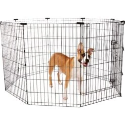 Frisco Heavy Duty Fold & Carry Double Door Collapsible Wire Dog Crate & Frisco Wire Dog & Small Pet Exercise Pen With Step-Through Door -The Pet Haven Shop 255537 PT4. AC SS1800 V1603646503