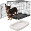 Frisco Heavy Duty Fold & Carry Single Door Collapsible Wire Dog Crate & Frisco Quilted Dog Crate Mat -The Pet Haven Shop 255551 MAIN. AC SS1800 V1604096525
