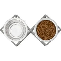 Frisco Elevated Diamond Stainless Steel Double Diner Dog & Cat Bowl -The Pet Haven Shop 257147 PT3. AC SS1800 V1612367490