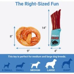 Frisco Road Trip Jerky & Pretzel Plush Squeaky Dog Toy, 2 Count -The Pet Haven Shop 262012 PT1. AC SS1800 V1622563948