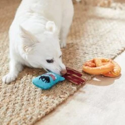 Frisco Road Trip Jerky & Pretzel Plush Squeaky Dog Toy, 2 Count -The Pet Haven Shop 262012 PT3. AC SS1800 V1619792018