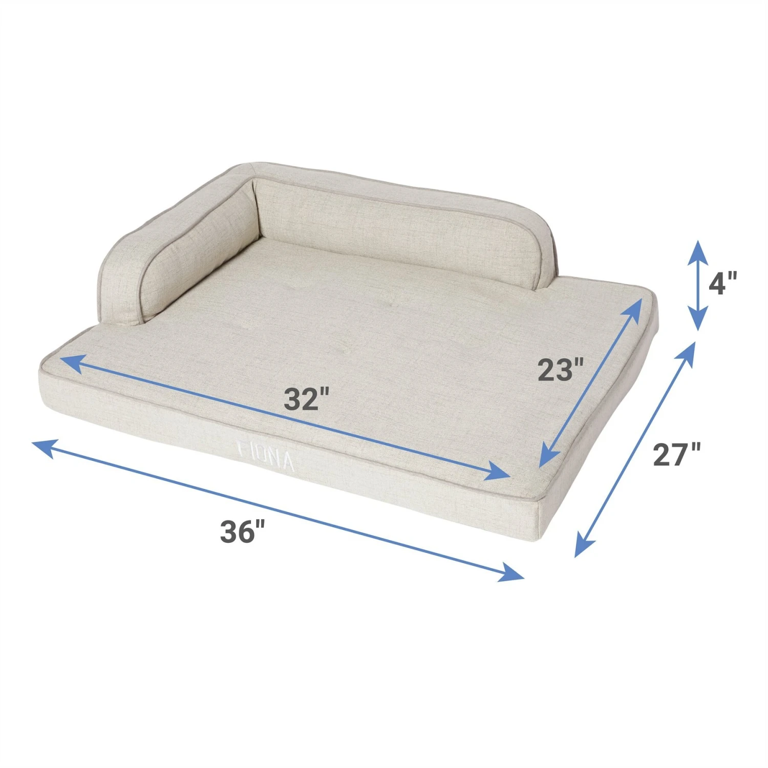 Frisco Faux Linen Corner Personalized Bolster Dog Bed W/Removable Cover 4 Frisco Faux Linen Corner Personalized Bolster Dog Bed W/Removable Cover - Image 2