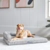 Frisco Faux Linen Corner Personalized Bolster Dog Bed W/Removable Cover, Harbour Blue, XL -The Pet Haven Shop 262161 MAIN. AC SS1800 V1615828300