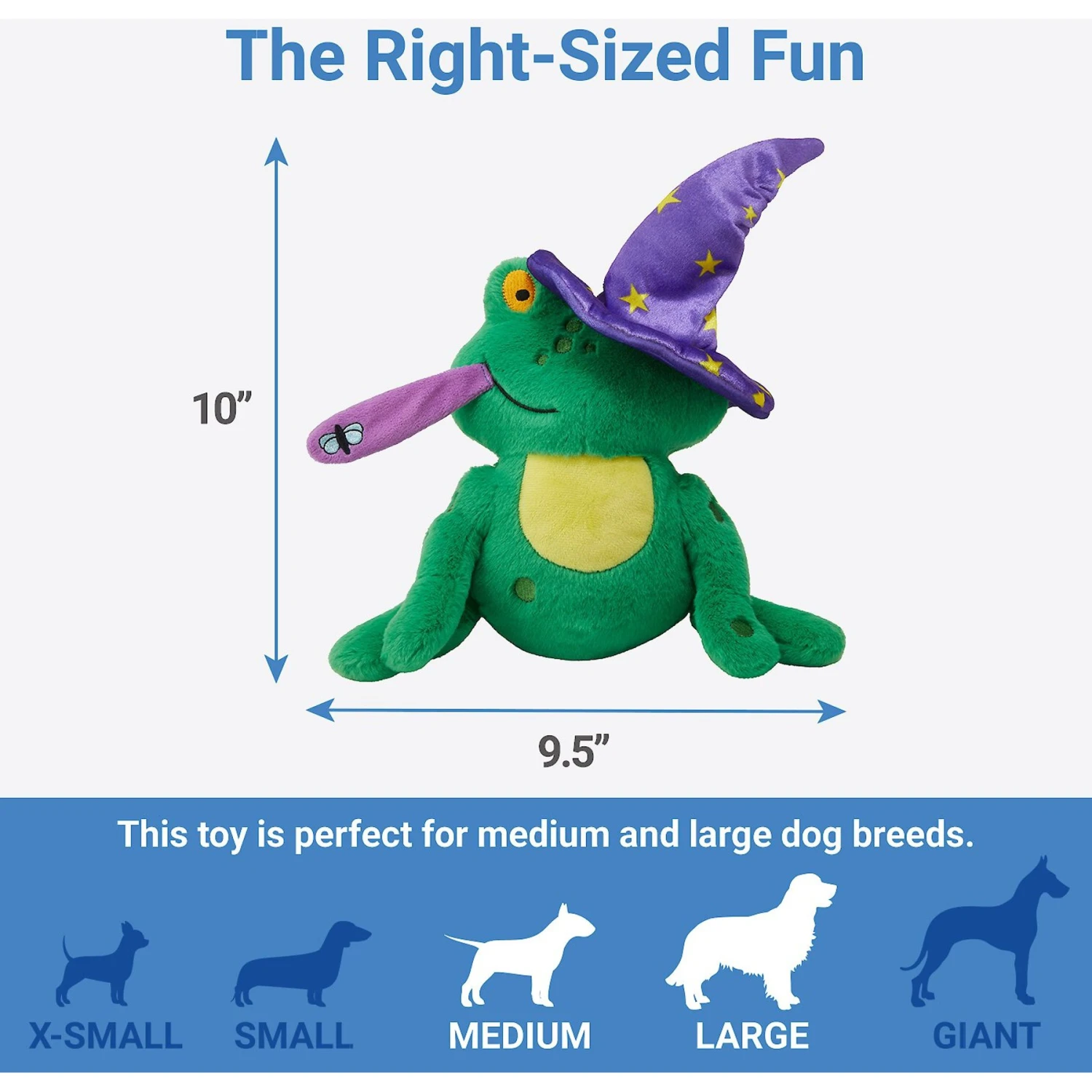 Frisco Magic Wizard Frog Plush Squeaky Dog Toy 4 Frisco Magic Wizard Frog Plush Squeaky Dog Toy - Image 2