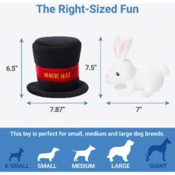 Frisco Magic Rabbit In A Hat 2-in-1 Plush Squeaky Dog Toy -The Pet Haven Shop 265616 PT1. AC SS1800 V1623352138