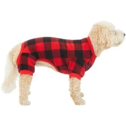 Frisco Dog & Cat Cozy Polar Fleece PJs, Red Plaid -The Pet Haven Shop 268510 PT2. AC SS1800 V1637674301