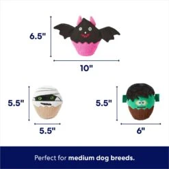 Frisco Halloween Cupcakes Plush Squeaky Dog Toy 8 Frisco Halloween Cupcakes Plush Squeaky Dog Toy -The Pet Haven Shop 270367 PT1. AC SS1800 V1689877559