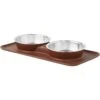 Frisco Silicone Stainless Steel Double Diner Dog & Cat Bowl, Brown 2 Frisco Silicone Stainless Steel Double Diner Dog & Cat Bowl, Brown -The Pet Haven Shop 277551 MAIN. AC SS1800 V1627933884
