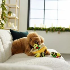 Frisco Holiday Bee Merry Hide & Seek Puzzle Plush Squeaky Dog Toy -The Pet Haven Shop 287099 PT3. AC SS1800 V1632773507