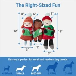 Frisco Holiday Carolers Plush Squeaky Dog Toy, 3 Count -The Pet Haven Shop 287169 PT1. AC SS1800 V1637704664