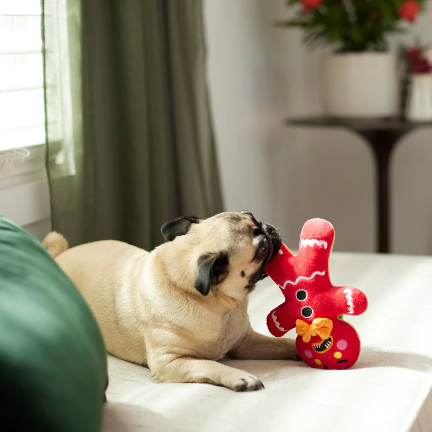 Frisco Holiday Naughty Or Nice Gingerbread Man Reversible Plush Squeaky Dog Toy 6 Frisco Holiday Naughty Or Nice Gingerbread Man Reversible Plush Squeaky Dog Toy - Image 4