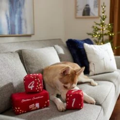 Frisco Holiday 12 Day Countdown Blocks Plush Squeaky Dog Toy, 3 Count -The Pet Haven Shop 287447 PT3. AC SS1800 V1632774583