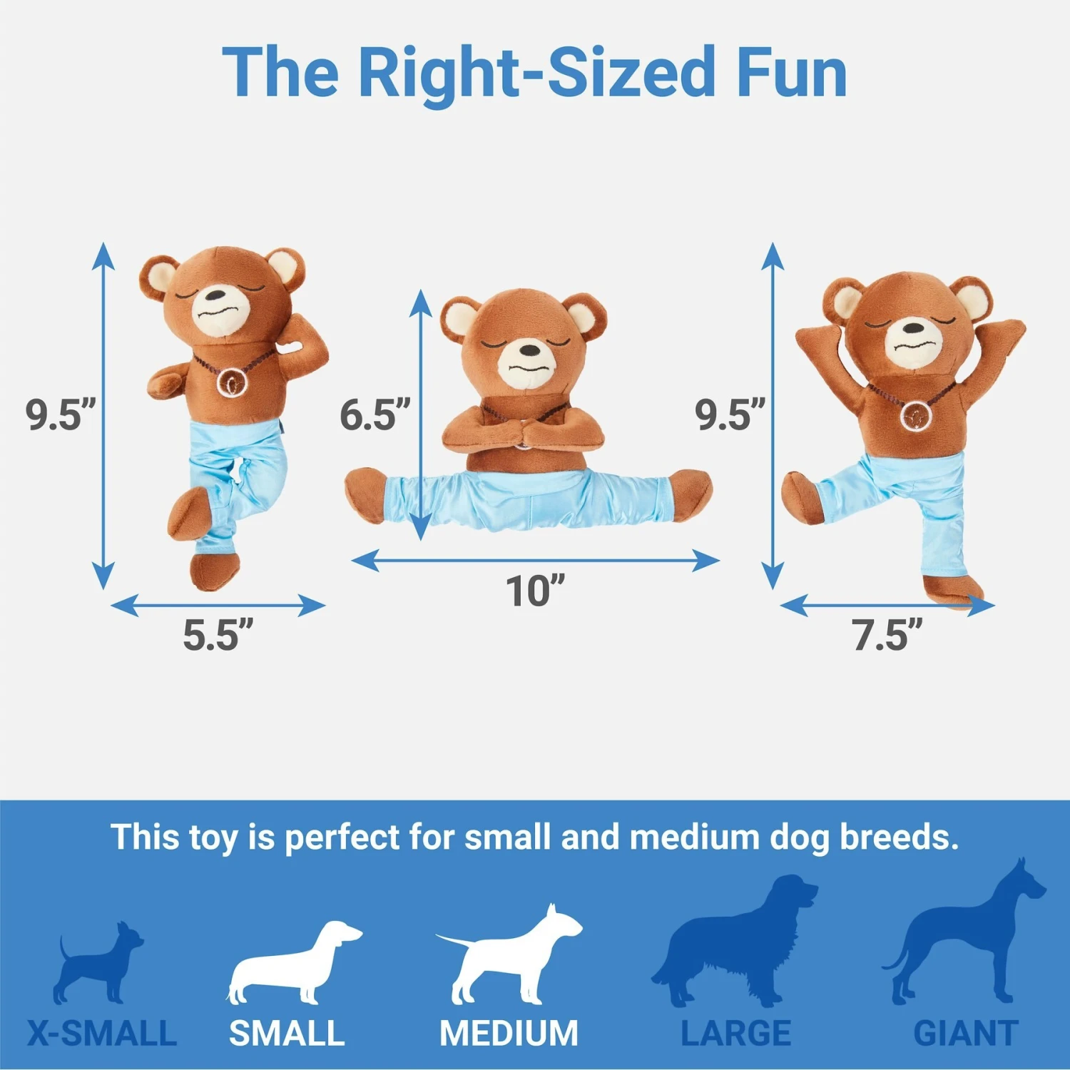 Frisco New Year, New Me Namaste Bear Plush Squeaky Dog Toy 4 Frisco New Year, New Me Namaste Bear Plush Squeaky Dog Toy - Image 2