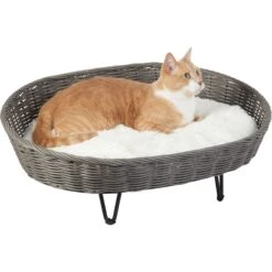Frisco Elevated Rectangle Wicker Dog & Cat Bed With Eyelash Faux Fur Cushion 9 Frisco Elevated Rectangle Wicker Dog & Cat Bed With Eyelash Faux Fur Cushion -The Pet Haven Shop 296679 PT2. AC SS1800 V1633727726