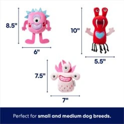 Frisco Valentine Love Monsters Plush Squeaky Dog Toy -The Pet Haven Shop 298931 PT1. AC SS1800 V1701365187
